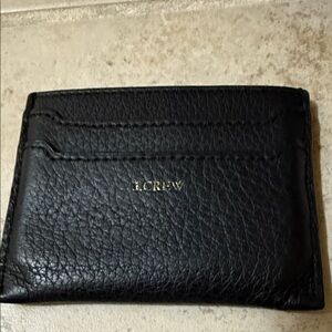 J. Crew Black Leather Card Wallet